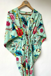 Robe kaftan décontractée d'été en coton sans manches à imprimé floral numérique Naaz Textile pour femmes, idéale pour la plage, Asie et îles du Pacifique - Product Image 5