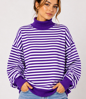 Sweat-shirts pour femmes en molleton polyester/coton non doublé, col montant, imprimés, brodés, logo personnalisé sur le devant, séchage rapide, respirants