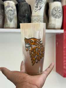 แก้วน้ำทำมือจากเขาควาย แกะสลักด้วยมือ ดีไซน์ธรรมชาติ งานฝีมือ ของสะสม งานศิลปะโบราณ ของขวัญสุดหรู สไตล์ไวกิ้ง - Product Image 3