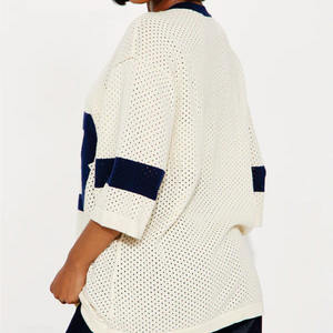 Jersey Sepak Bola Amerika Wanita Model Y2K Ukuran Besar, Kerah V, Bahan Bernapas, Atasan Streetwear, Cetak Nomor, Lengan Pendek, Grosir OEM AS - Product Image 6