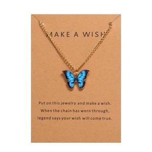Hot Sale Lab Created Fashion Card Resin <b>Cross</b> <b>Chain</b> Pendant Necklace Alloy Bohemian Enamel Butterfly Trendy Women Daily Life - Product Image 6