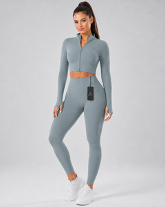 Nouvelle Collection de Vêtements de Sport Actifs 5 Pièces : Soutien-Gorge de Sport, Leggings et Veste de Yoga, Ensembles d'Entraînement pour Femmes, Tenue de Sport pour la Gym et le Fitness - Product Image 2