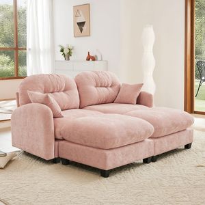 Divani Sezionali in Tessuto Chenille Premium con Cuscini Morbidi, Design Trapuntato e Plissettato, Alta Densità, Ergonomici per Soggiorno - Product Image 2