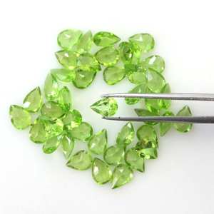 Peridoto verde natural, corte pera, piedra suelta facetada de 4x6 mm, para la fabricación de joyas, peridoto natural al por mayor. - Product Image 4