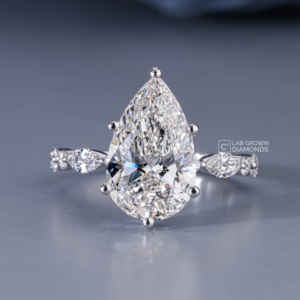 Bague en or blanc 14 carats avec diamants de laboratoire multiformes, luxe, 9 pierres, marquise, poire et taille ronde, qualité EF, pour femme, 5,13 carats au total - Product Image 1