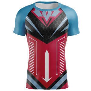 Customize Your Own Logo Sublimated Short Sleeve Breathable <b>Compression</b> Rash Guard <b>for</b> <b>Mens</b> - Product Image 1