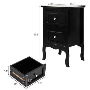 2pcs Black Country Style Large Size Two-Tier Nightstands Same Model As 46330063 - Product Image 5