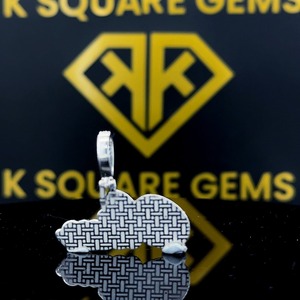 Elegante Colgante Infantil Personalizado con Letra y Número de la Suerte, Estilo Hip Hop, con Moissanita, Chapado en Oro sobre Plata de Ley - Product Image 2