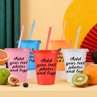 Nouvelle idée : Gobelet à café glacé en plastique pailleté avec logo personnalisé, anti-fuite, réutilisable, pour boissons froides, avec couvercle et paille