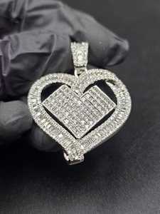 จี้เพชรรูปหัวใจ จี้ฮิปฮอป เงินแท้ 925 จี้แบบฝังเพชร จี้แร็ปเปอร์ จี้แบบประดับเพชรเต็มตัว จี้สั่งทำพิเศษ จี้เพชรโมอิสซาไนต์ VVS - Product Image 3