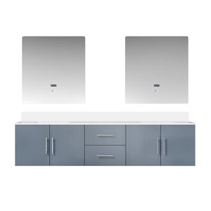 Dark Grey 80 In. W X 22 In. D Double <b>Bath</b> Vanity with 30 In. LED <b>Mirrors</b> Cultured Marble Top 22-in Bathroom Vanities - Product Image 1