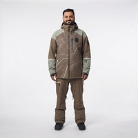 Jaket Ski Freeride Ripstop 3 Lapis Khusus 3L, Tahan Air, Bernapas, Berat, dengan Lapisan Luar Cordura 25K untuk Snowboard Pria Musim Dingin Salju