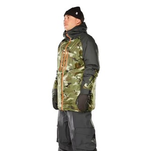 Men Ski & Snowboarding Waterproof Windbreaker <b>Jacket</b> Olive Green Brown Beige Charcoal Orange <b>Camo</b> Print Hooded Full Zip Insulate - Product Image 4