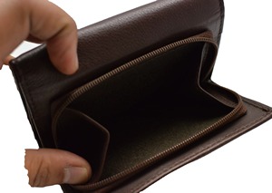 Genuine Leather Tri-Fold <b>Wallet</b> Unisex Minimalist Design Fold Closure Brown Daily Use Short Length - Product Image 2