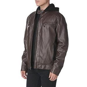 Blouson de moto en cuir véritable pour homme, logo personnalisé, col montant, imperméable, coupe-vent, chauffant, été, polyester, style Letterman, XS - Product Image 3