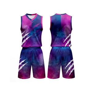 Ensemble maillot et short de basket-ball personnalisé, imprimé par sublimation, respirant, nouveau design, vente chaude, prix bas. - Product Image 1