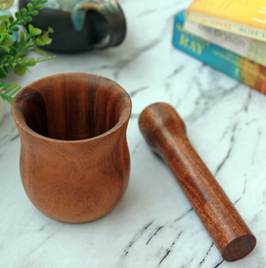 Mortero y pilón de madera al precio más bajo, caja de regalo para especias y sal, mortero y pilón de madera fabricados para especias - Product Image 3
