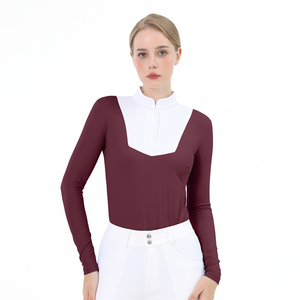 Haut de sport à manches longues pour femme, idéal pour l'équitation, coupe confortable pour les sports équestres et l'équitation. - Product Image 1
