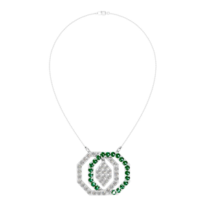 Collier élégant pendentif en argent sterling pour femme avec diamant émeraude naturel bijoux en pierres précieuses minimalistes pendentifs fins et breloques - Product Image 1