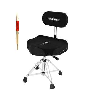 5 Core <b>Drum</b> Throne w Backrest 4" Padded Seat Airlift Height Adjustment 31.5" <b>Drum</b> Stool Velvet Seat - Product Image 1
