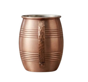 Mug à boisson en cuivre classique poli à motif côtelé, tasse à boisson en métal, mug à eau ou à bière en cuivre - Product Image 6