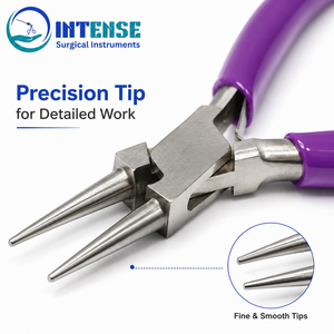 Pince à bec rond professionnelle pour bijoux, en acier inoxydable, pour plier le fil, faire des boucles, travailler les perles, outil artisanal - Product Image 2