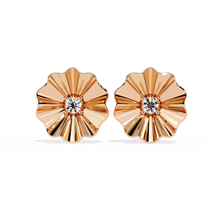 Unique Designer Round Cut Lab Grown Diamond 14K Gold IGI Certified <b>Earring</b> <b>Tops</b> for Gift Party & Anniversary - Product Image 5