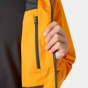 Chaqueta Impermeable con Capucha para Hombre, Color Naranja, Corte Regular, Exterior de Poliéster, Cierre de Cremallera, Estilo Casual, para Otoño - Product Image 4