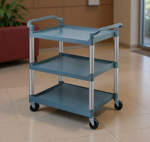 Chariot utilitaire TES Commercial Hotel en aluminium et PP avec roues verrouillables à 4 roues, capacité de 200 lb - Product Image 2