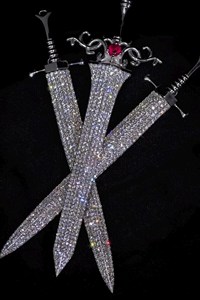 Custom Made Bling Moissanite Crystal <b>Sword</b> Brooch Pendant In 925 <b>Silver</b> Personalized Iced Iced Hip Hop Jewelry Manufacturer - Product Image 3