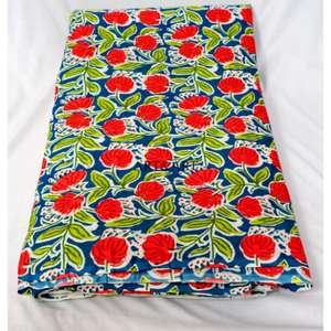 Tela de Algodón Estampada con Bloques Florales, Ligera, para Decoración del Hogar, Bolsos y Confección de Vestidos, en Metros, Tela de Algodón para Tapicería - Product Image 4