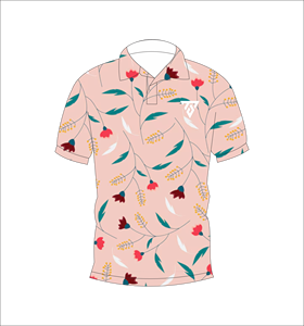 Camiseta Polo para Hombre con Estampado Floral Rosa, Manga Corta, Informal, Verano, Moda, Transpirable, para Golf - Product Image 1