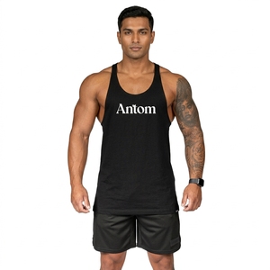 Camiseta Deportiva de Hombre Personalizada con Logotipo, Transpirable, de Alta Calidad, en Blanco y Negro, de Algodón y Fibra de Bambú, Tejida, para Fisicoculturismo - Product Image 1