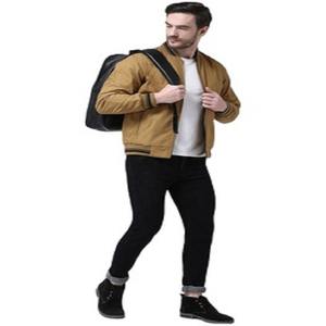 Blouson bomber léger pour homme, kaki, fermeture éclair, vêtement d'extérieur décontracté, col côtelé, coupe-vent - Product Image 6