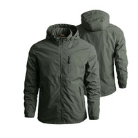 Blouson Bomber Léger à Capuche et Col Montant pour Homme, Imperméable et Coupe-Vent, Idéal Randonnée en Extérieur, Logo Personnalisable, OEM ODM, Vente en Gros