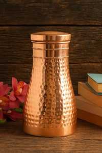 Bouteille de chambre à coucher en cuivre martelé artisanal avec verre 950ml - Product Image 2