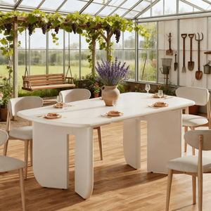 Tavolo da Pranzo Ovale con Piano in Marmo Solido Stabile e Durevole, Arredamento per Ristoranti e Sale da Pranzo di Appartamenti - Product Image 5