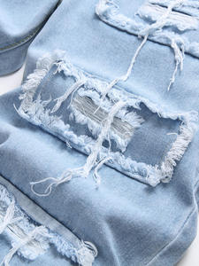 Jean en denim décontracté pour homme, coupe droite, légèrement déchiré, respirant, écologique, confortable, taille ajustée, coupe classique - Product Image 6