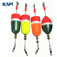 Flotteur de pêche lesté en mousse EPS de forme ovale avec poids en fil d'acier pour la pêche en eau salée et en eau douce