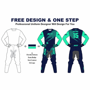 Combinaison de motocross MCB, impression par sublimation sur toute la surface, polyester respirant, nylon, uniforme pour homme avec logo et numéro d'équipe - Product Image 1
