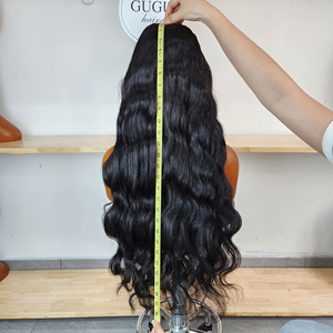 GUGU HAIR Vietnamese Human Hair Body Wave Lace Front <b>Wigs</b>-Transparent for Lace Long Length Remy Grade All Colors for <b>Black</b> - Product Image 4