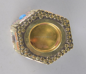 Porte-encens mosaïque porte-encens de forme ronde en agate pour pièce de conception de fleur et porte-bâton d'encens en laiton au meilleur prix - Product Image 3