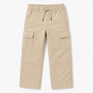 Pantalon cargo imprimé pour garçons, en sergé de coton, multi-poches, taille élastique avec cordon de serrage, coupe droite, décontracté, style streetwear - Product Image 6