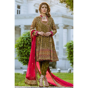 Vêtements ethniques pakistanais prêts-à-porter pour femmes, ensemble de robe 3 pièces avec dupatta, couleur personnalisée, haute qualité, luxe, pour fêtes et mariages - Product Image 1
