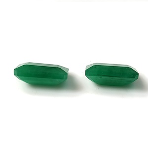 Émeraude verte naturelle de Zambie de 11,95 carats, taille émeraude, facettée, ensemble de 2 pièces pour la fabrication de bijoux - Product Image 6