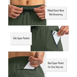 Pantalon Homme en Lin Léger Décontracté avec Cordon de Serrage et Taille Élastique, Coupe Ample, Couleur Unie, Longueur Entière – Vente en Gros - Product Image 4