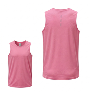 High quality Men's Athletic Tank <b>Top</b> Eco-Friendly Spandex/Polyester Quick Dry Sports Gym Vest Breathable <b>Running</b> Workout <b>top</b> OEM - Product Image 1