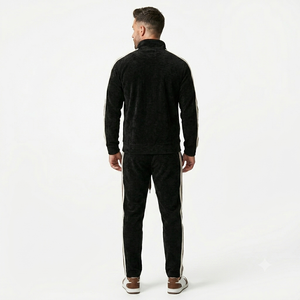 Autumn Winter Men's Two-Piece Set New Fashion Casual Sports Jacket Straight-Leg <b>Pants</b> Stand Collar Cardigan Solid Lightweight - Product Image 2