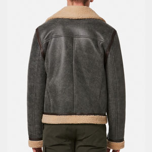 Veste en peau de mouton pour homme, veste bomber en cuir pour l'hiver, veste en fourrure de mouton véritable de qualité supérieure pour homme - Product Image 6