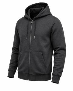 Sudadera con Capucha y Cremallera para Hombre, Color Sólido, Corte Holgado Informal, Tejido de Forro Polar, Ropa de Invierno Ecológica de Secado Rápido, Estilo Urbano - Product Image 4